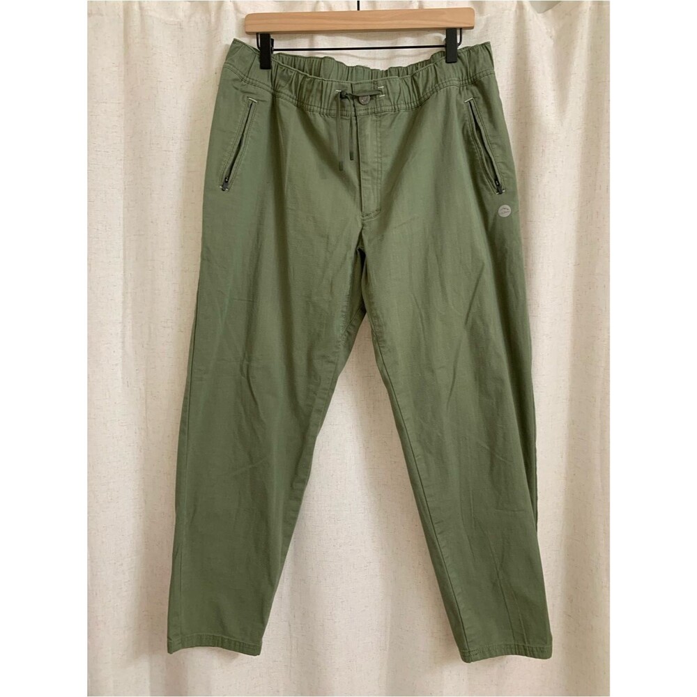 L.L. Beans Men's Outdoor Explorer Ripstop Pants Olive Green Elastic Straight L